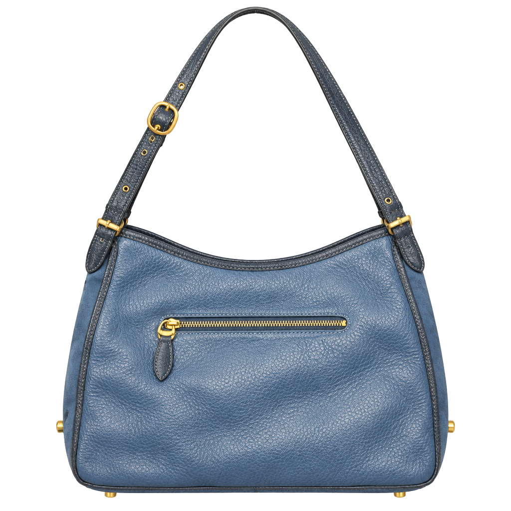 Coach Leather Hobo Shoulder Bag Blue 1