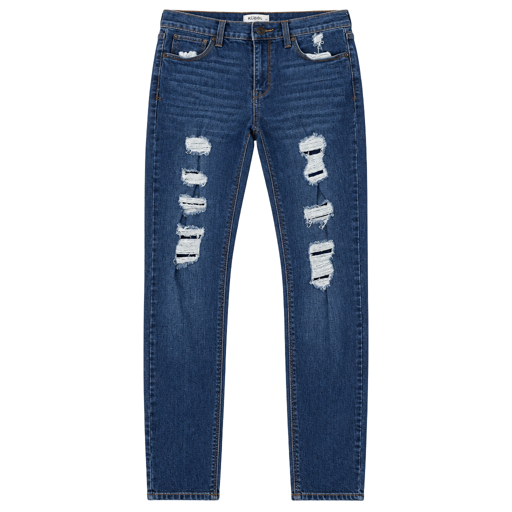 Mudd Jeans Size 7 Skinny Blue Distressed Ripped Denim Jeans 1