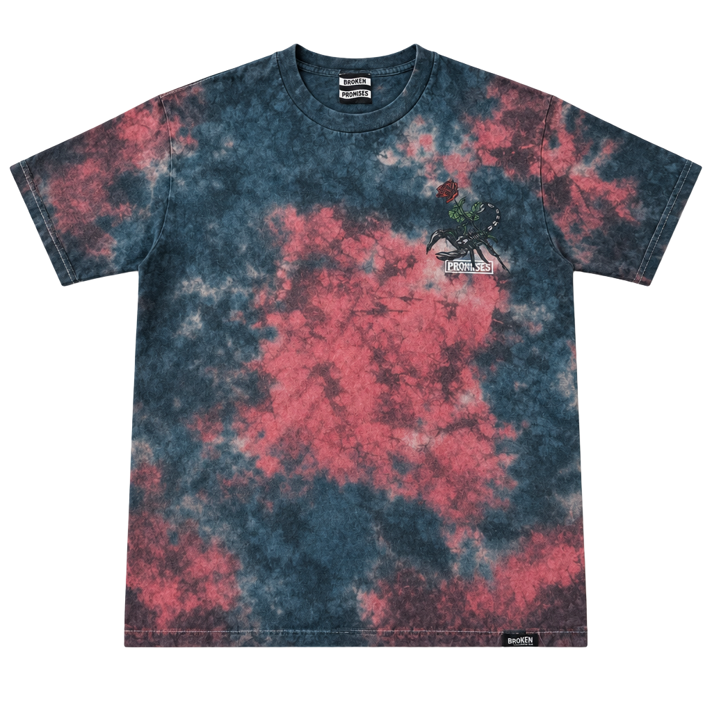 Broken Promises Antidote Red Blue Tie Dye T-Shirt Small 1