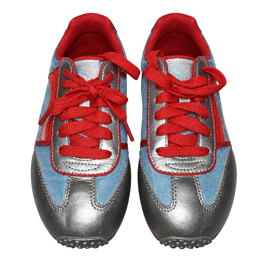 KangaROOS Women's Retro Low Top Red and Silver Athletic Sneakers Sz 7.5 1