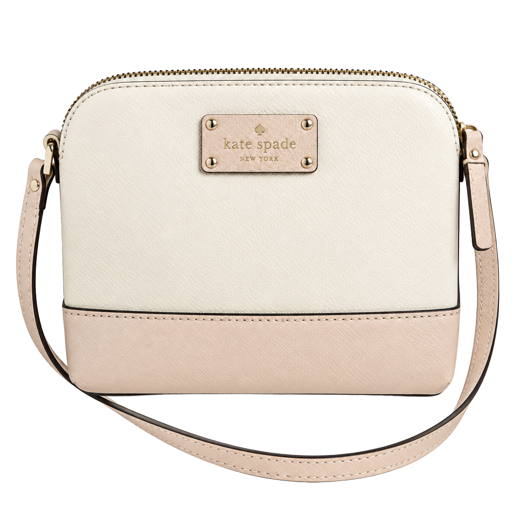 Kate Spade Bay Street Hanna Leather Crossbody Bag Cream Pumice 1