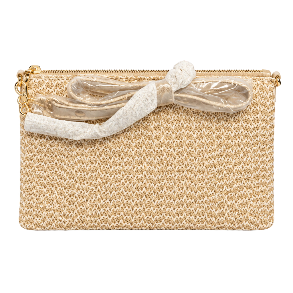 NWT forever 21 small handbag straw cream gold chain shoulder strap 1