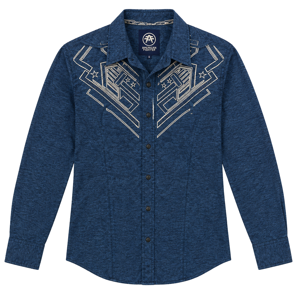 Men’s sz small nwt blue button down American Fighter dress shirt long sleeve 1