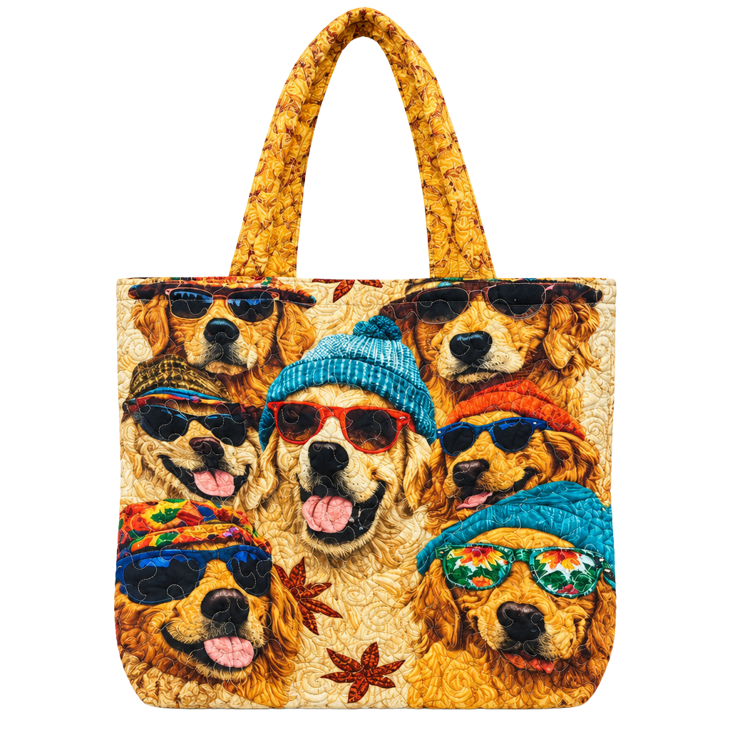 New wo tags fall dog tote bag golden retrievers brown 1