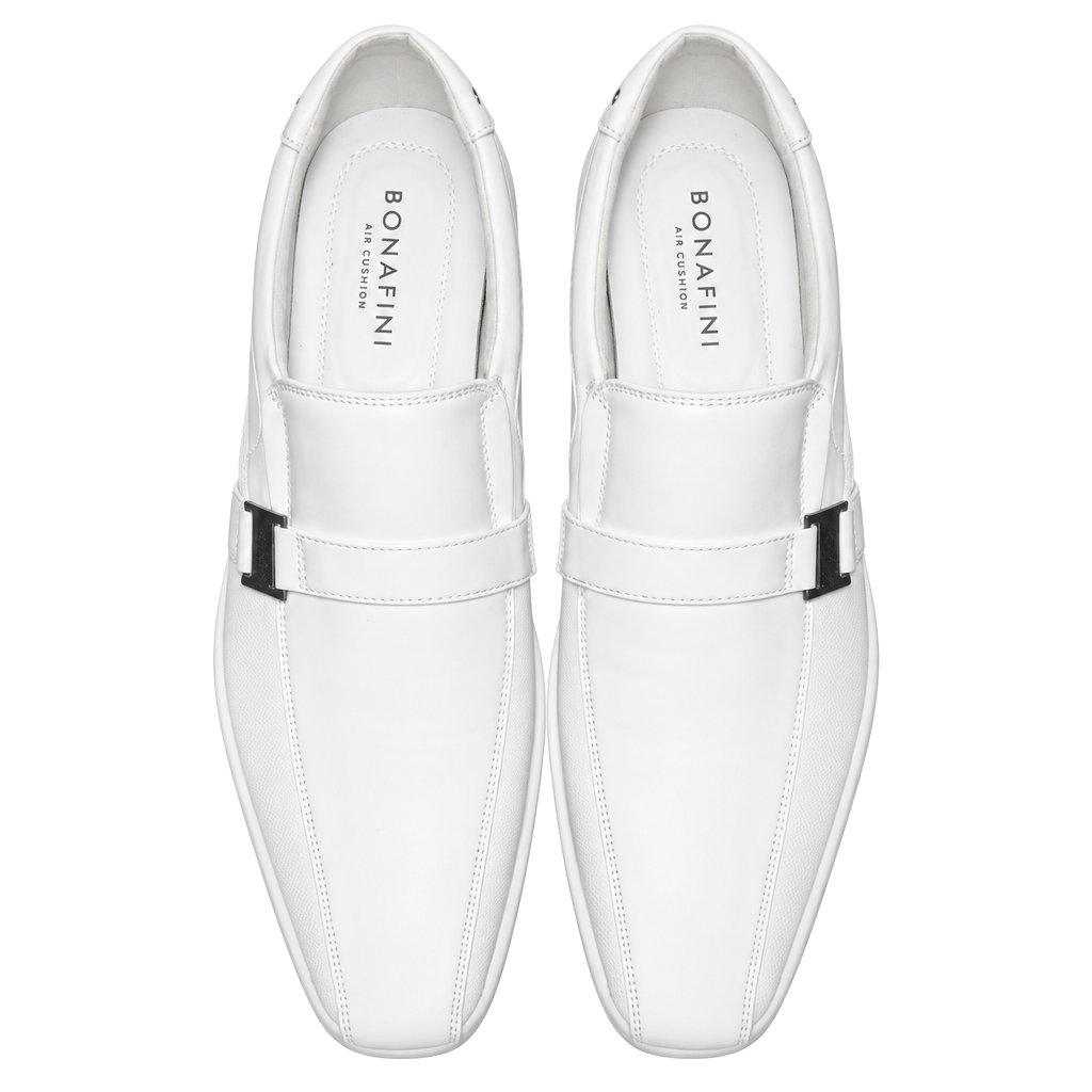 Bonafini Memory Foam Slip-On Dress Loafers White 1
