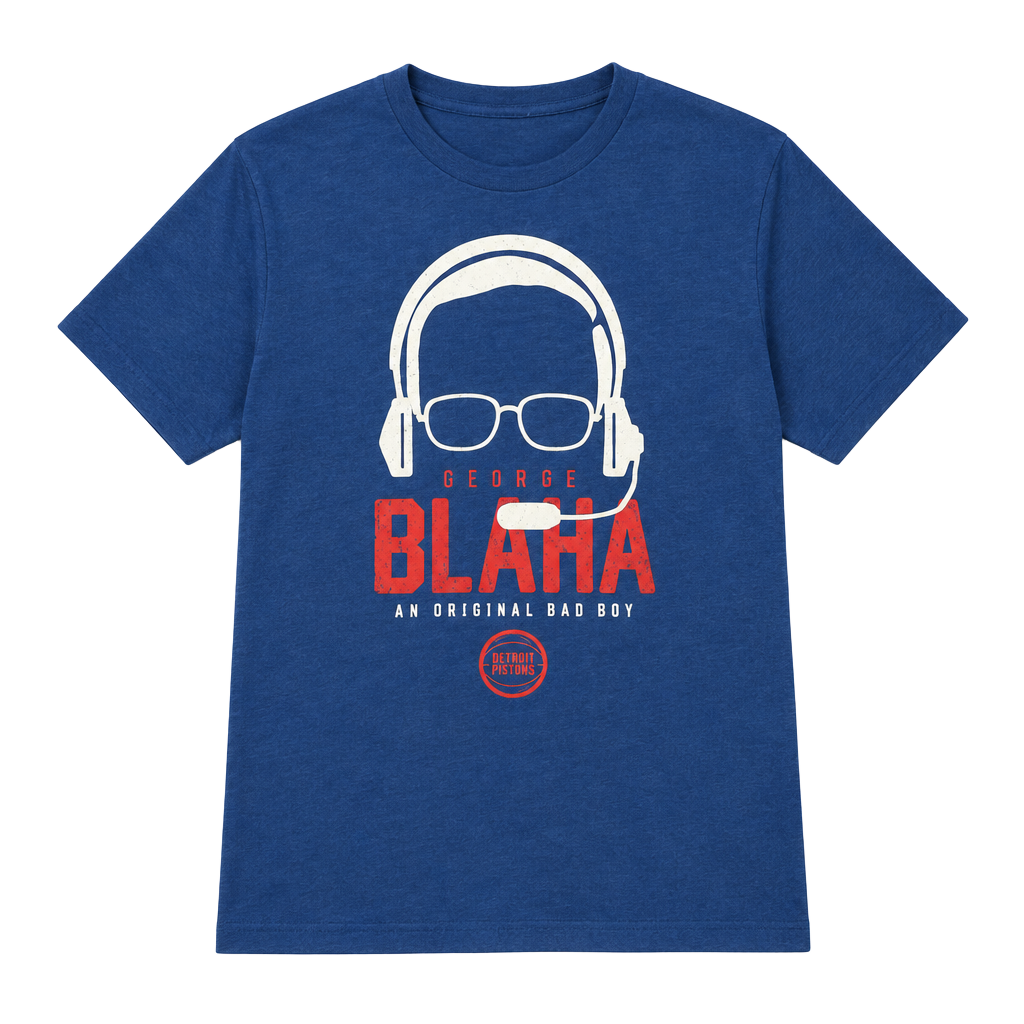 YourCo George Blaha Detroit Pistons T-Shirt Size Medium Blue 1