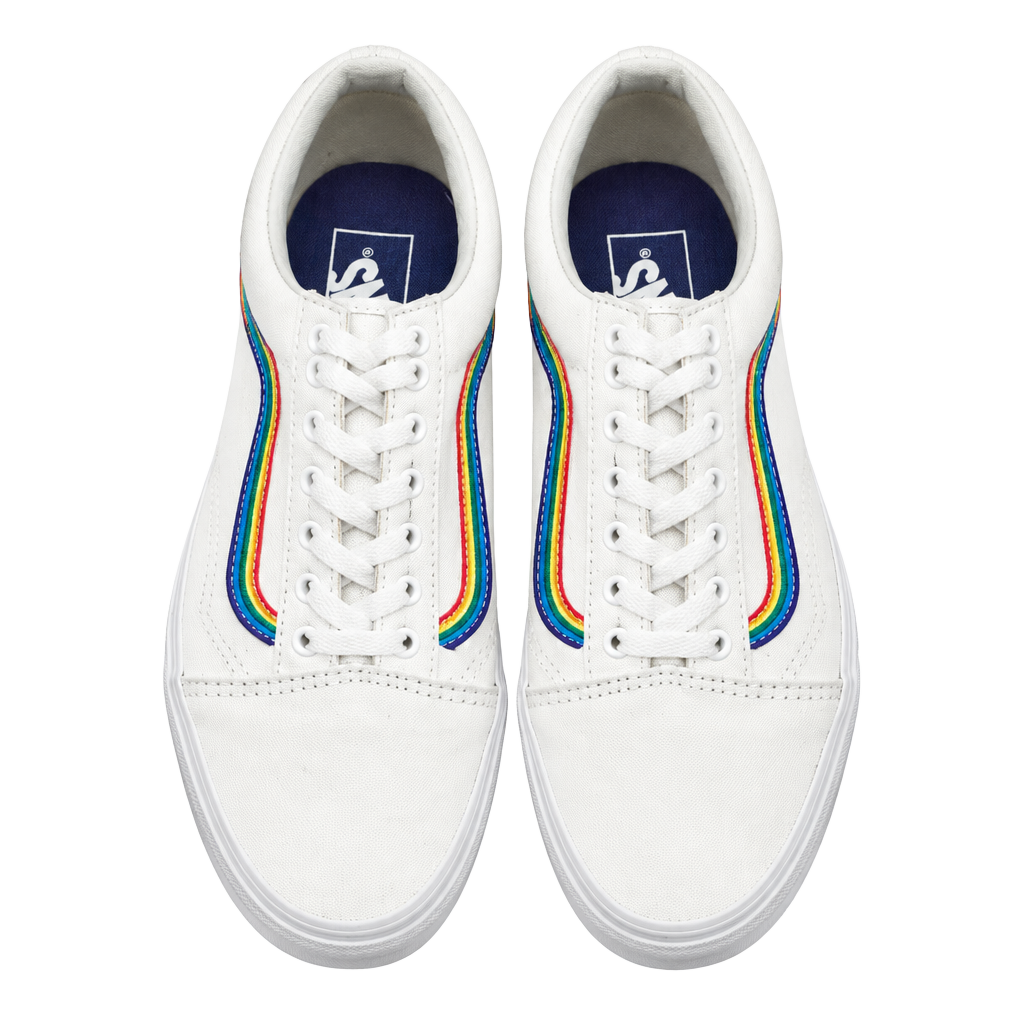 Vans Old Skool White Rainbow Skate Shoes Sneakers 1