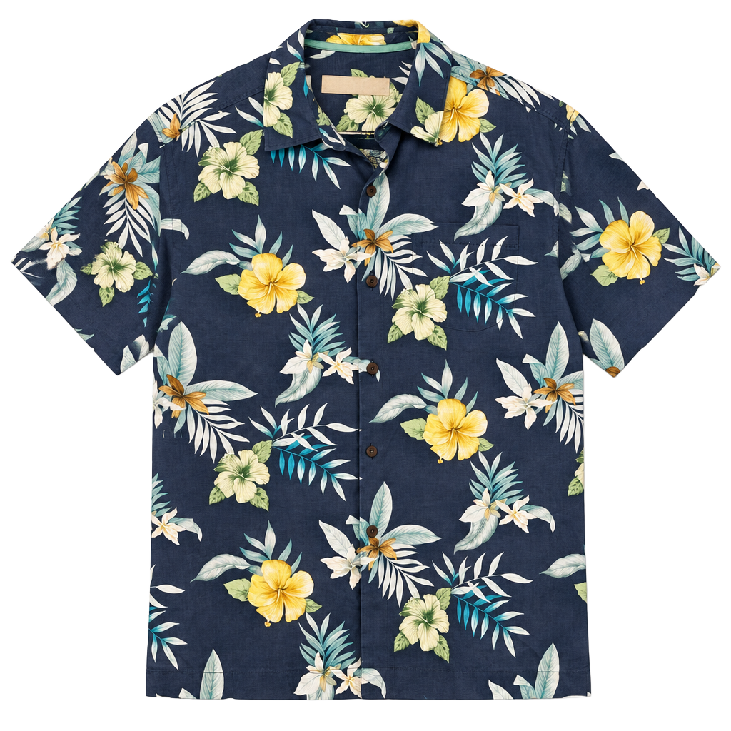 Tommy Bahama Disney Parks Silk Hawaiian Camp Shirt Navy Floral Small 1