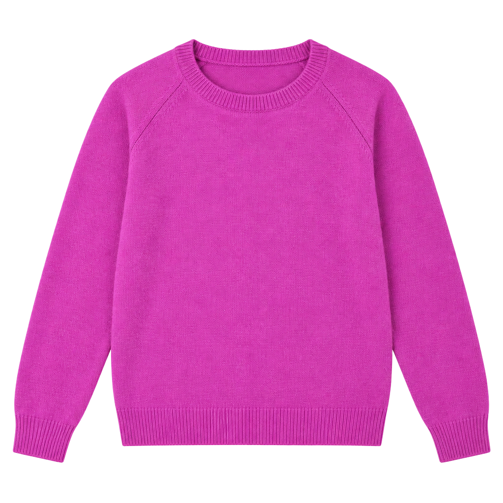 Jumper 1234 100% Cashmere Crewneck Sweater Hot Pink Magenta Womens 2 US Small 1