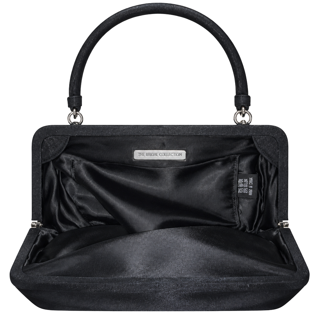 Preston & York Black Shimmer Evening Handbag Purse 1