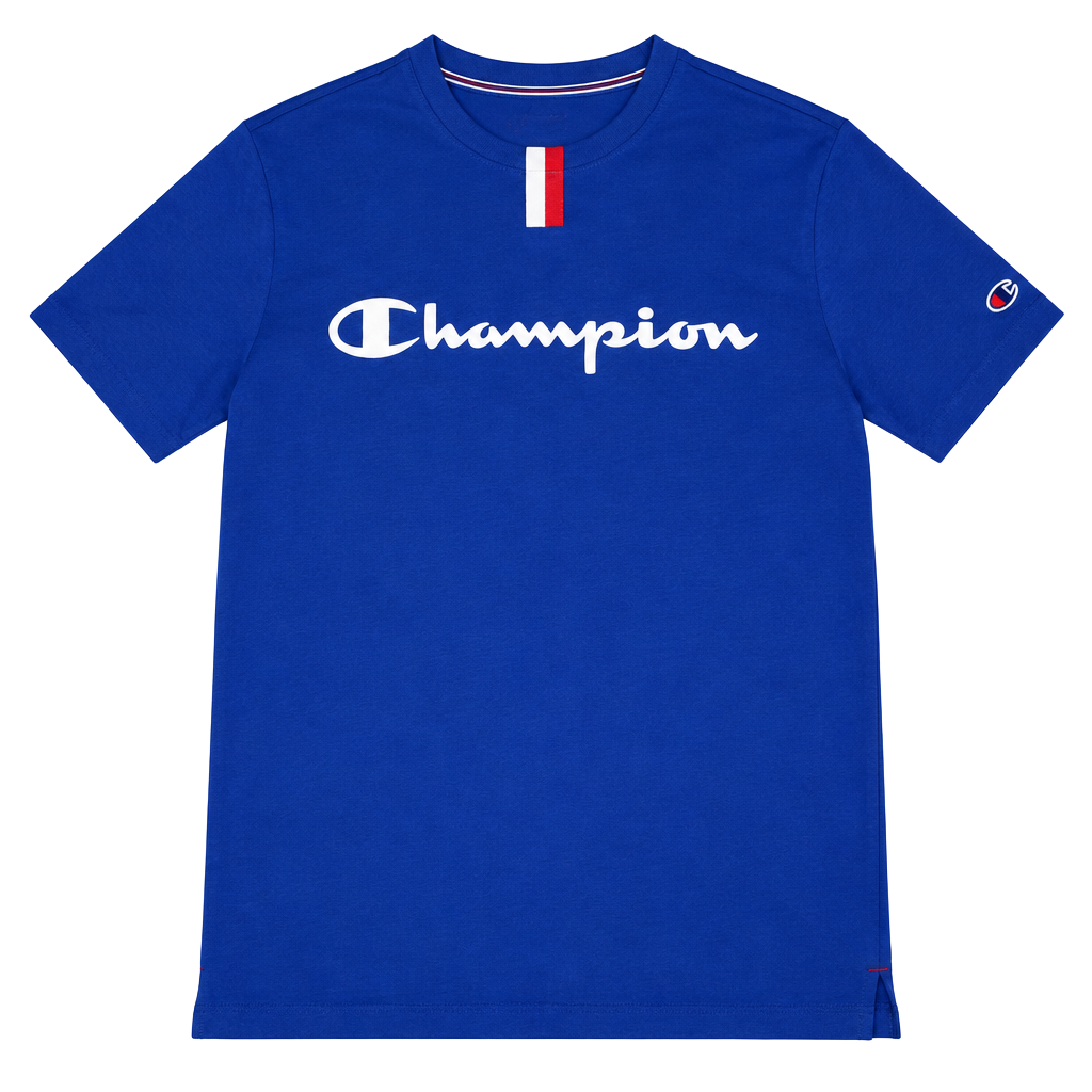 Champion T-Shirt Size M Blue Script Logo Athletic Tee 1