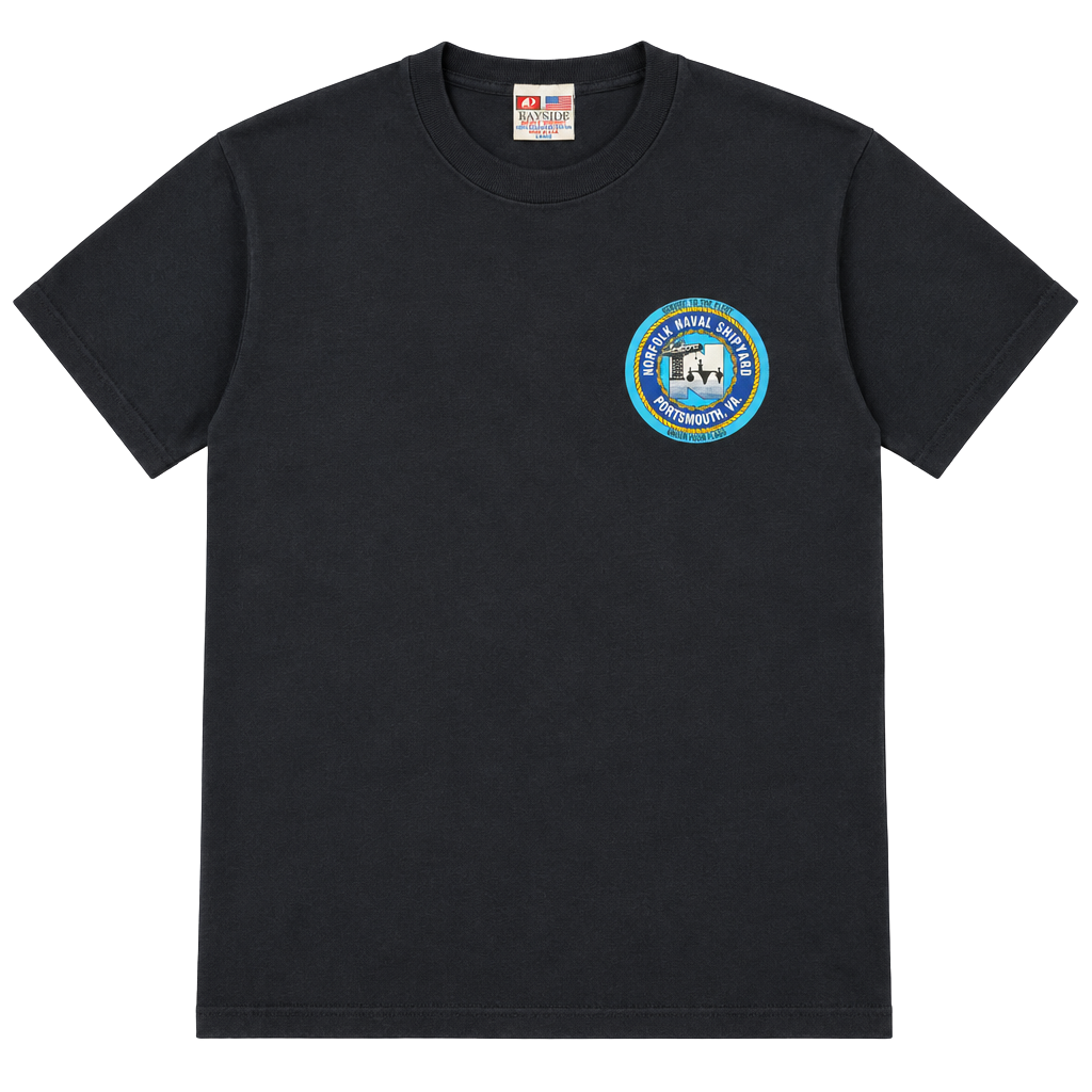 Bayside Norfolk Naval Shipyard T-Shirt Size Large Black Cotton 1