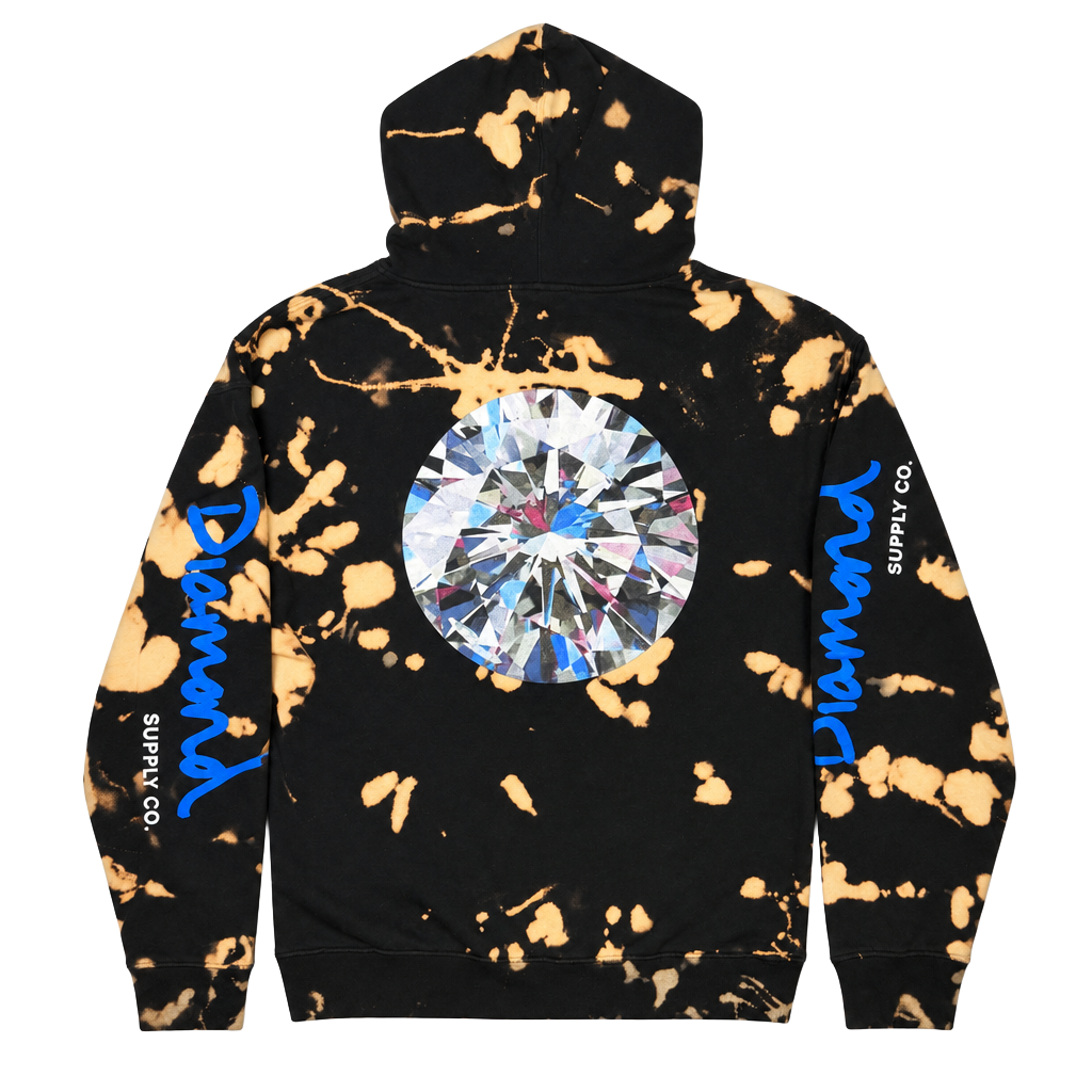 Y2K Diamond Supply Co Bleach Tie Dye Hoodie Black Large 1/1 personalized! 1