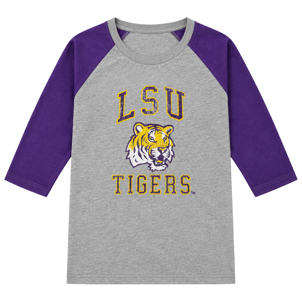 Vintage LSU Tigers Long Sleeve Izod Collegiate Raglan Shirt Size XL 1
