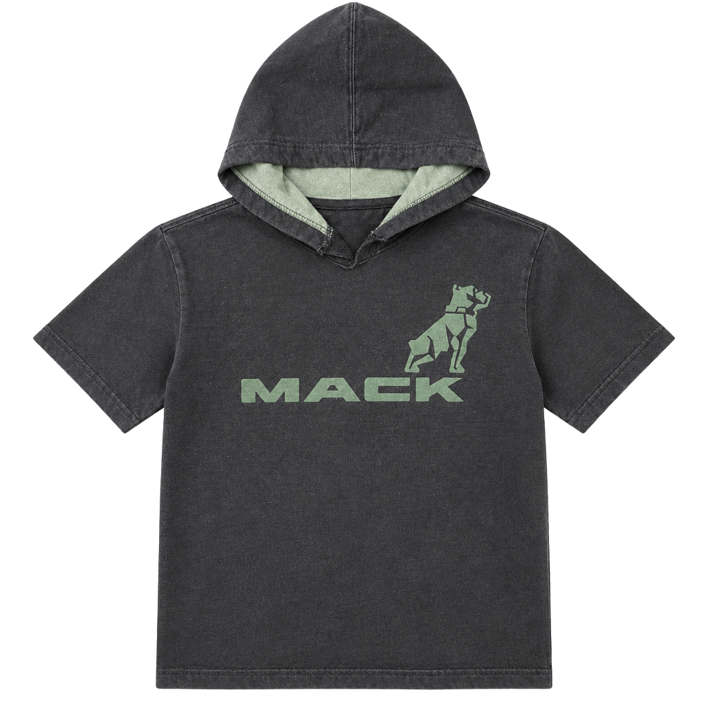 Vintage Mack Trucks Hoodie Size L Black Green Bulldog Logo Pullover Sweatshirt 1