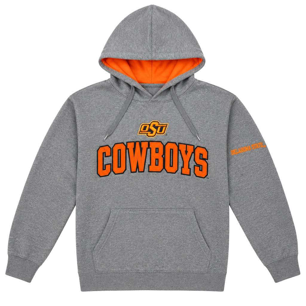 Old Varsity Brand Oklahoma State Cowboys Hoodie Gray Orange 1