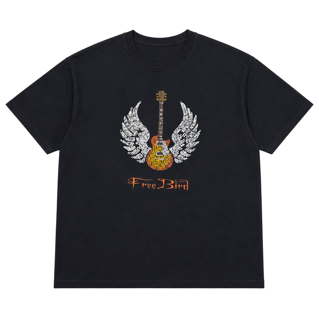 Lynyrd Skynyrd Free Bird Song Lyrics Word Art Band T-Shirt Adult 1