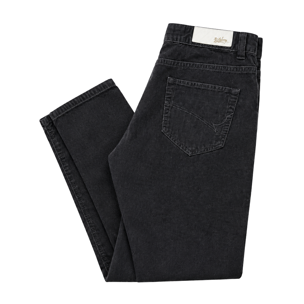 Y2K Billabong McFeely Corduroy Pants 38 Black Regular Fit Low Rise 1