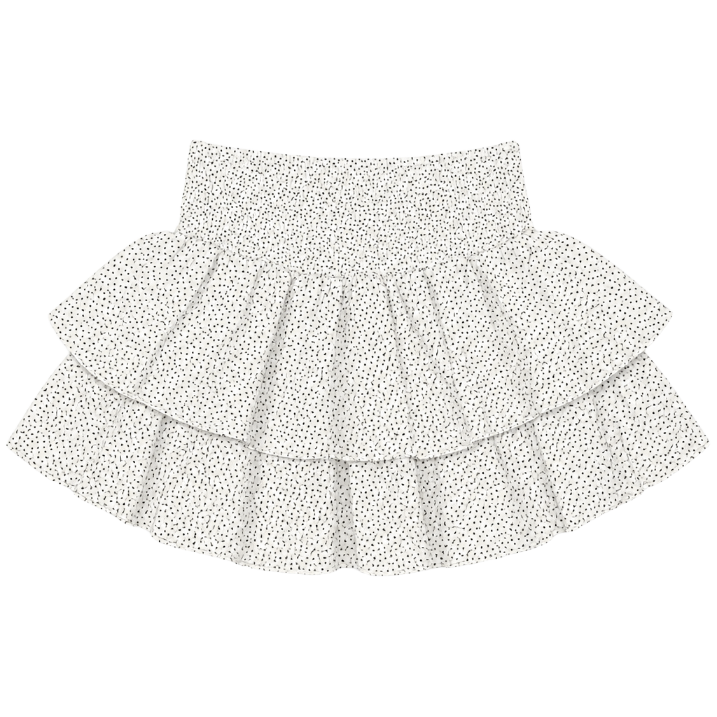Princess Polly Heart Print Smocked Tiered Mini Skirt US 6 1