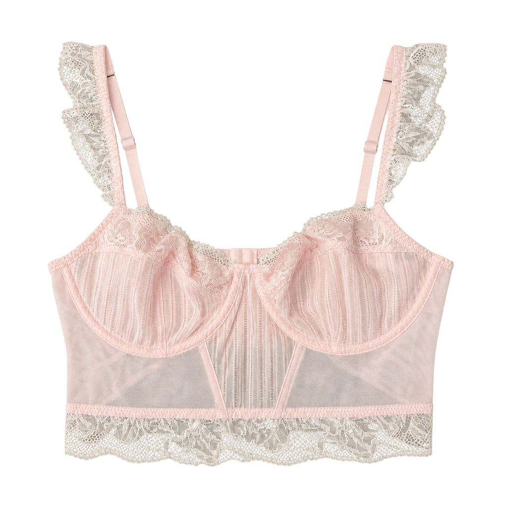 Auden Women's Lace Detail Bustier Top in Pink 1