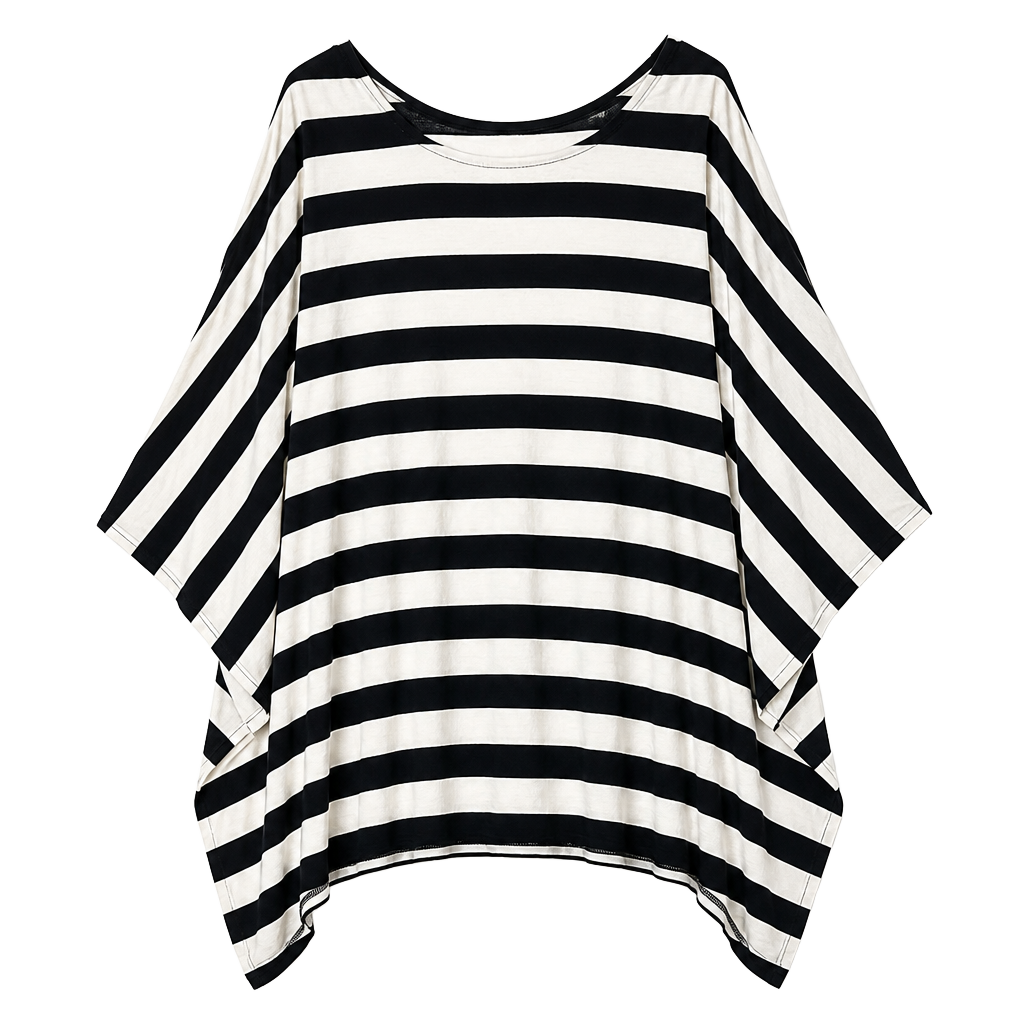 MICHAEL Michael Kors Cold Shoulder Striped Tunic Top Navy White Size M 1
