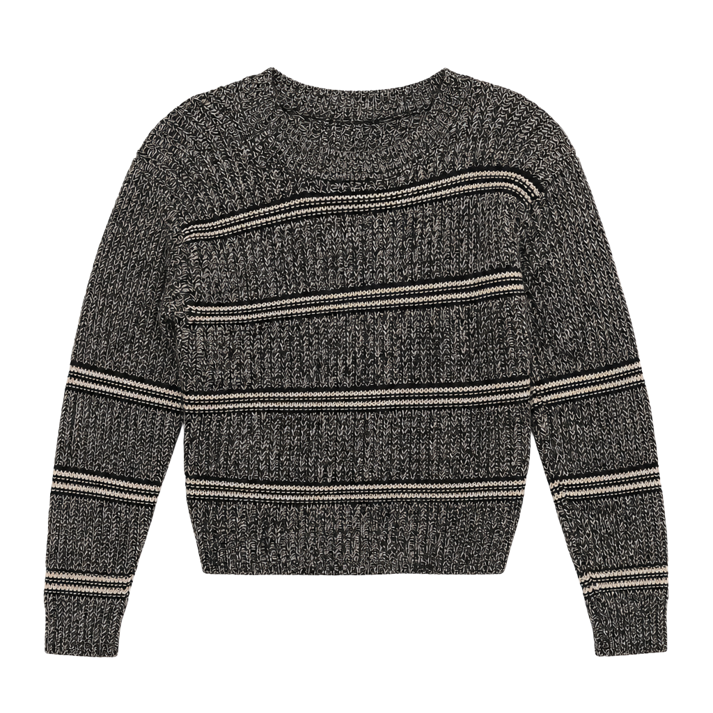 BDG Urban Outfitters Black and White Chunky Knit Striped Sweater 1
