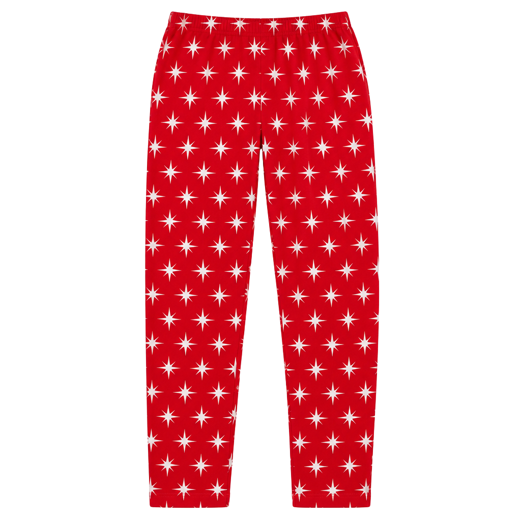Merry Moments Women’s Small Red Star Christmas Pajama Pants Holiday Lounge 1