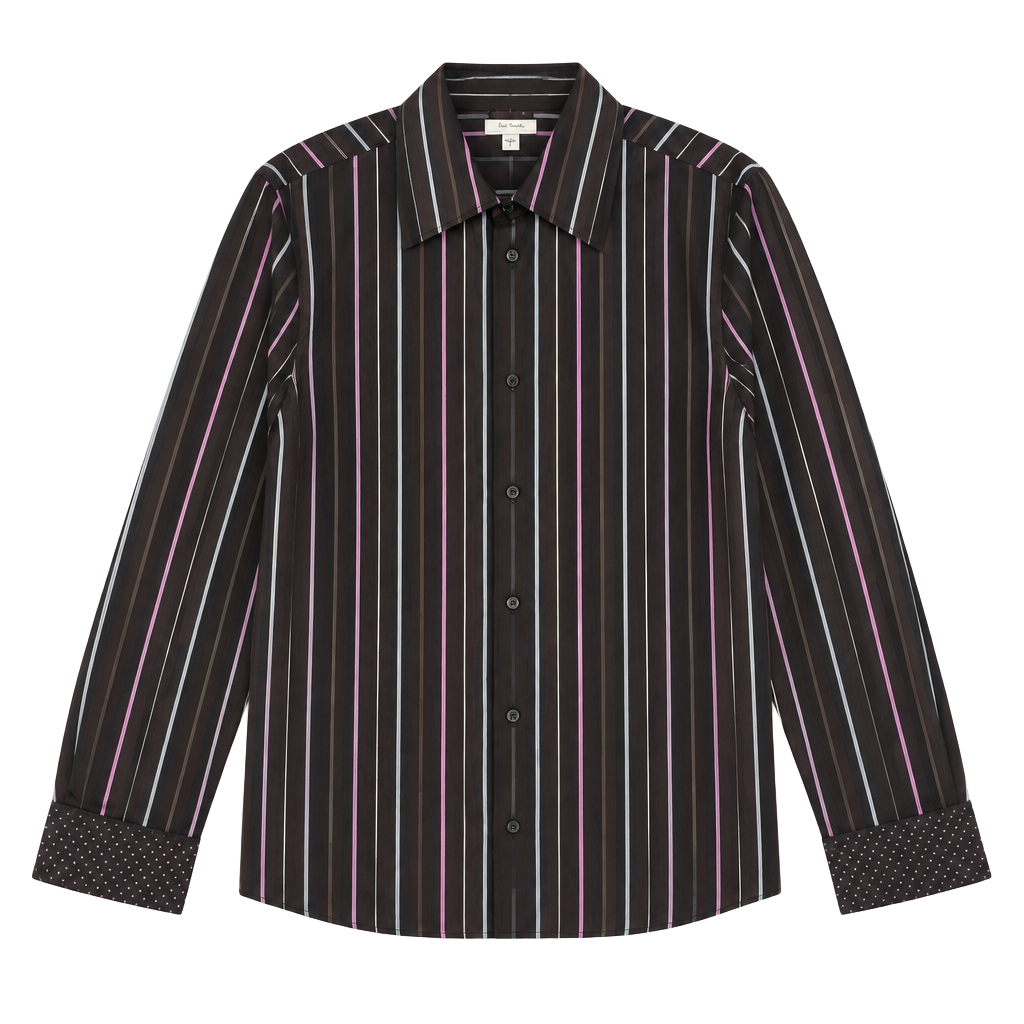 Faginable Brown Purple Striped Dress Shirt Size L New With Tags (324) 1
