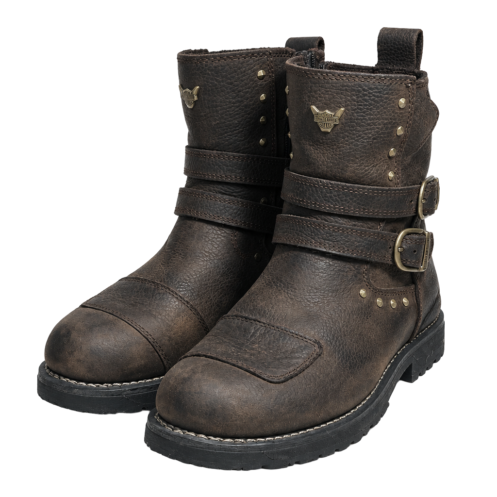 Harley-Davidson Amesbury Waterproof Motorcycle Boots Brown Leather 1