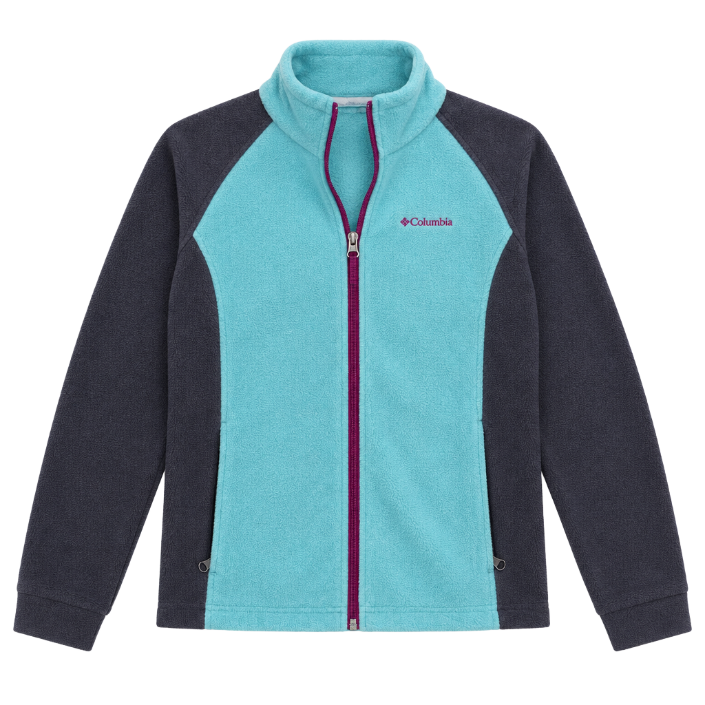 Columbia Fleece Jacket Size L (14/16) Blue Gray Full Zip 1