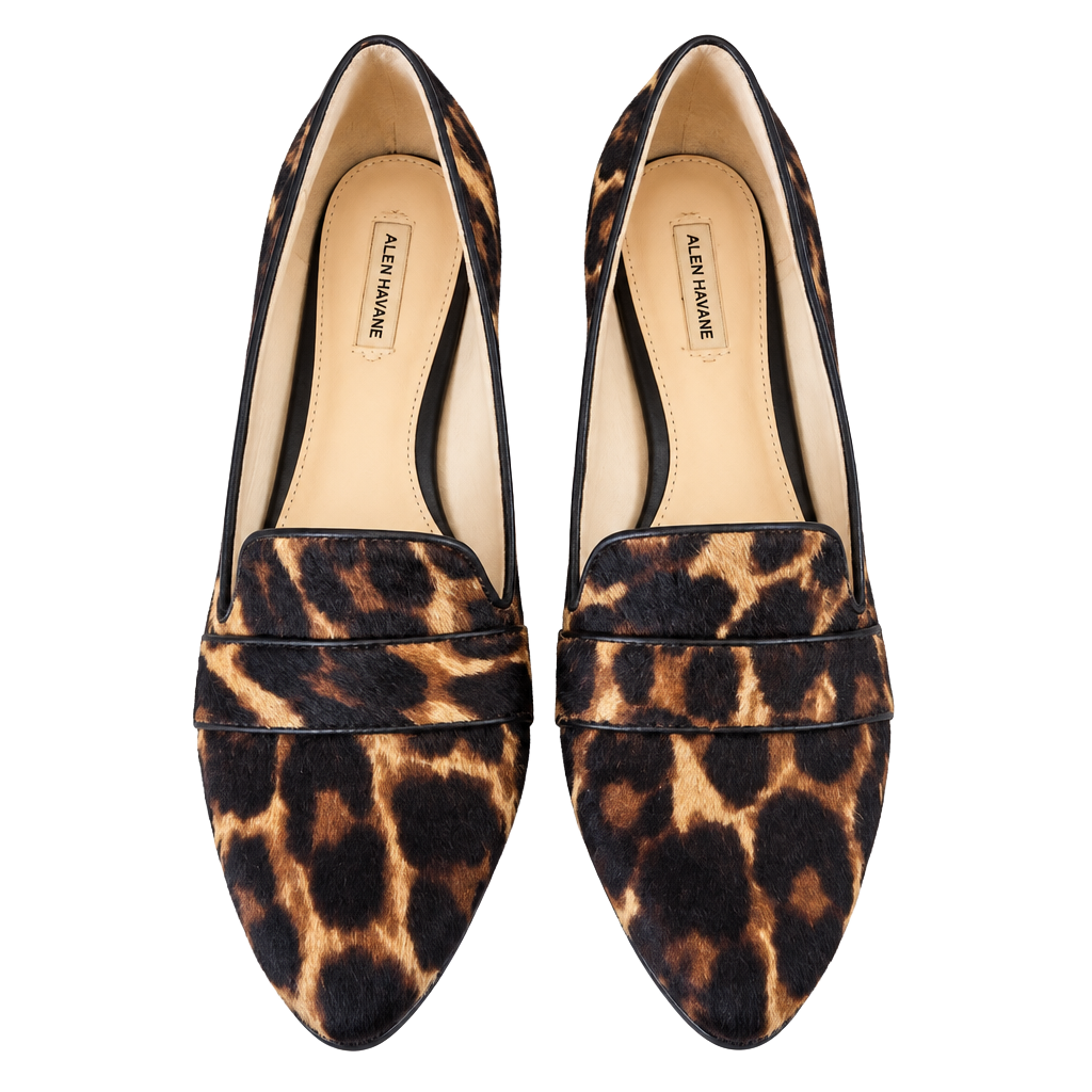 Alex Marie Leopard Print Calf Hair Loafer Block Heel Size 8M 1