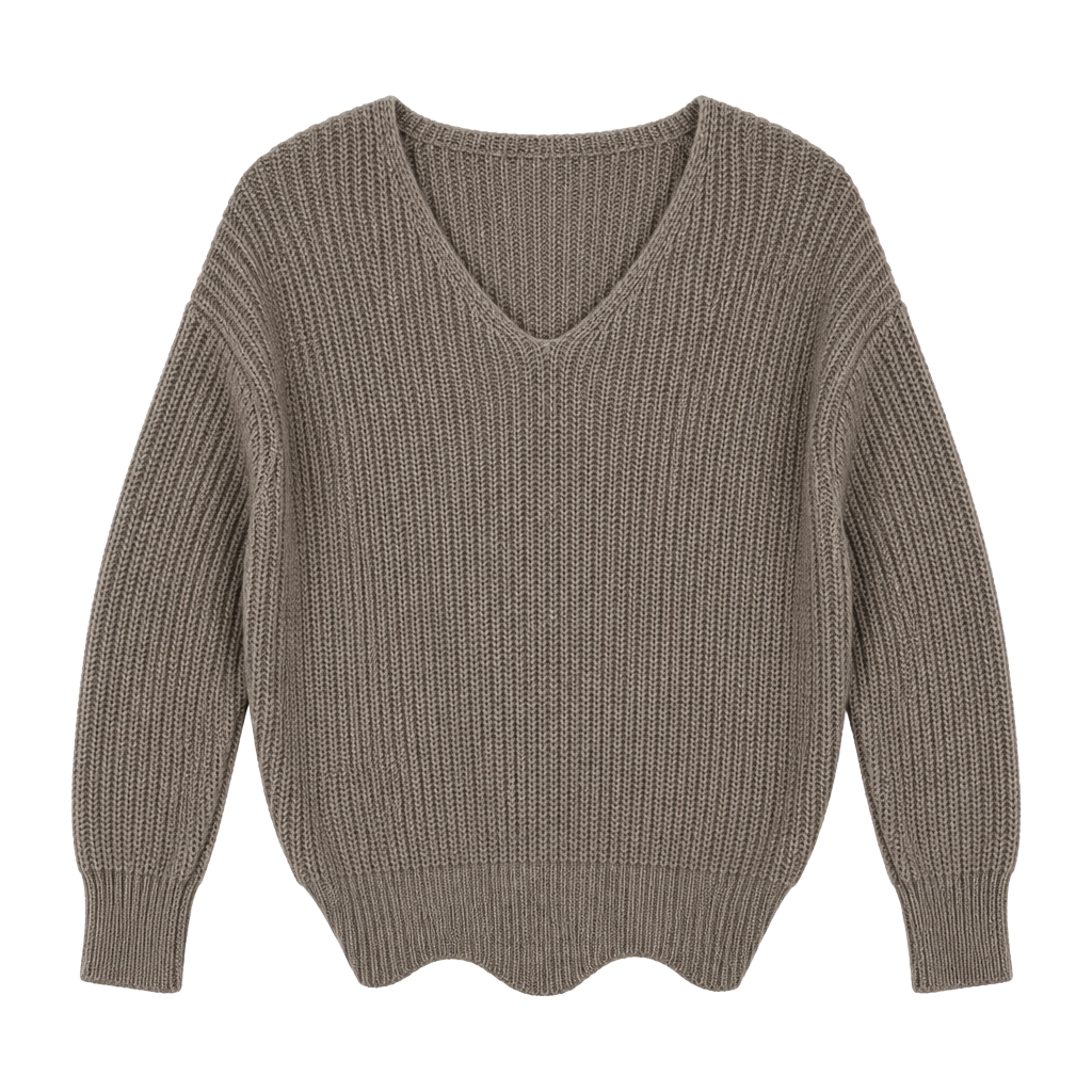 Love Tree Twist Back Sweater Size Small Taupe Ribbed Knit Pullover 1
