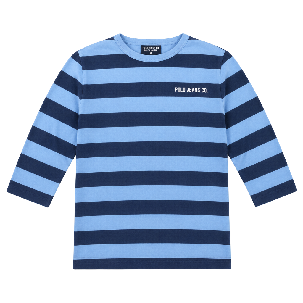 Polo Jeans Co. Striped Long Sleeve T-Shirt Size S Blue Navy Logo Y2K 1