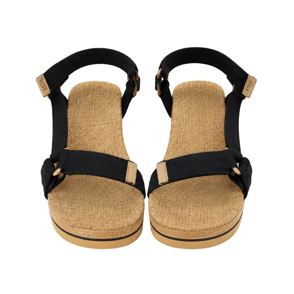 Reef Cushion Rem Hi Size 7 Black Tan Platform Sandals 1