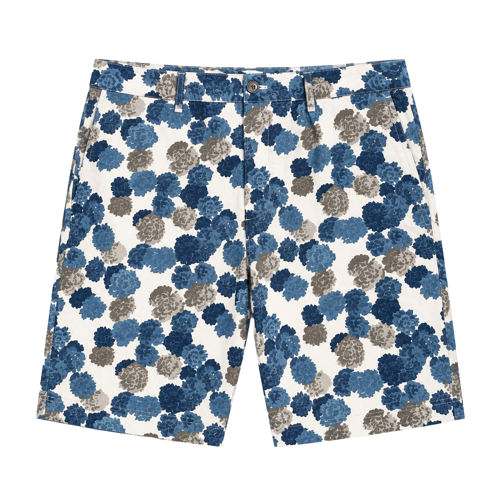 Club Monaco Baxter Short Size 33 Blue Floral Print Ribstop 1
