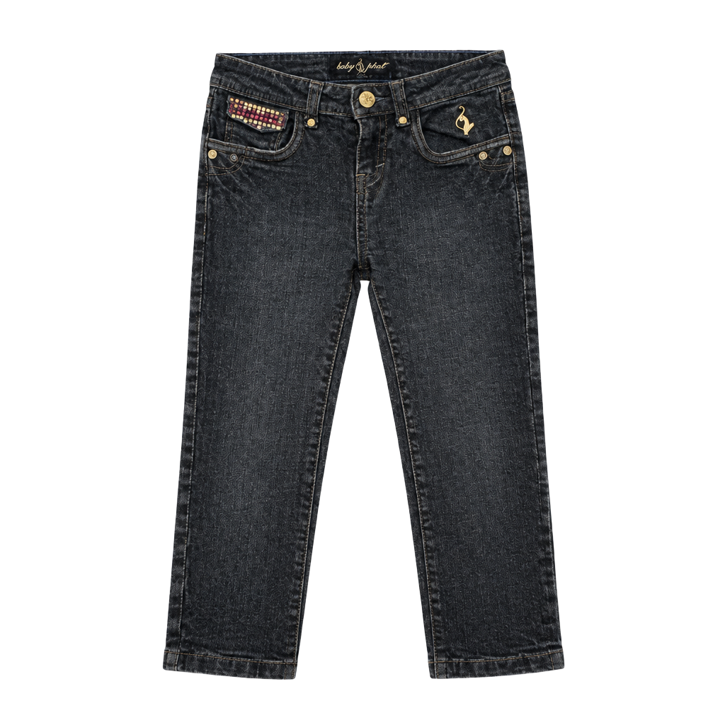 Baby Phat Jeans Size 12 Dark Wash Sequin Pocket Embellished Denim 1