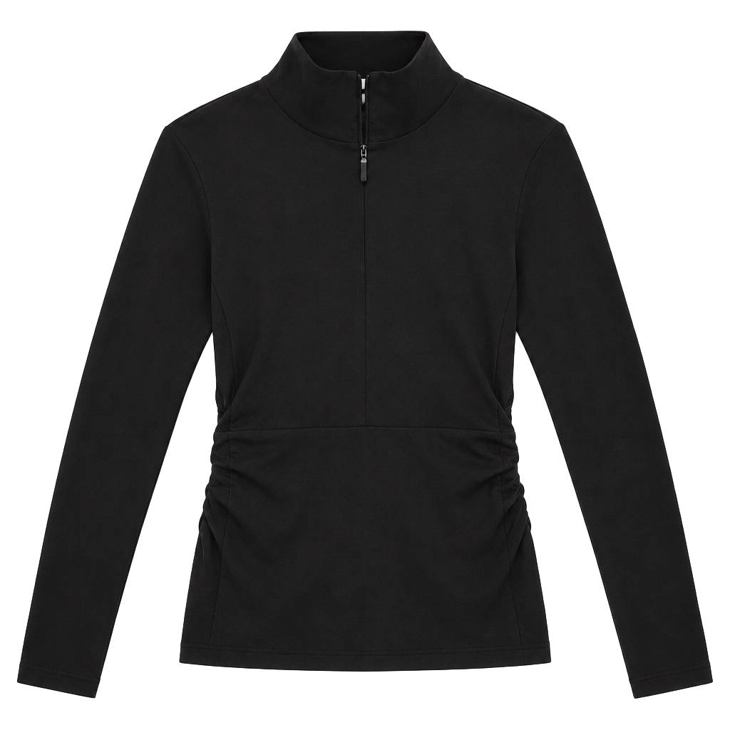 Athleta Transcend Half Zip Size L Black Pullover Top 1