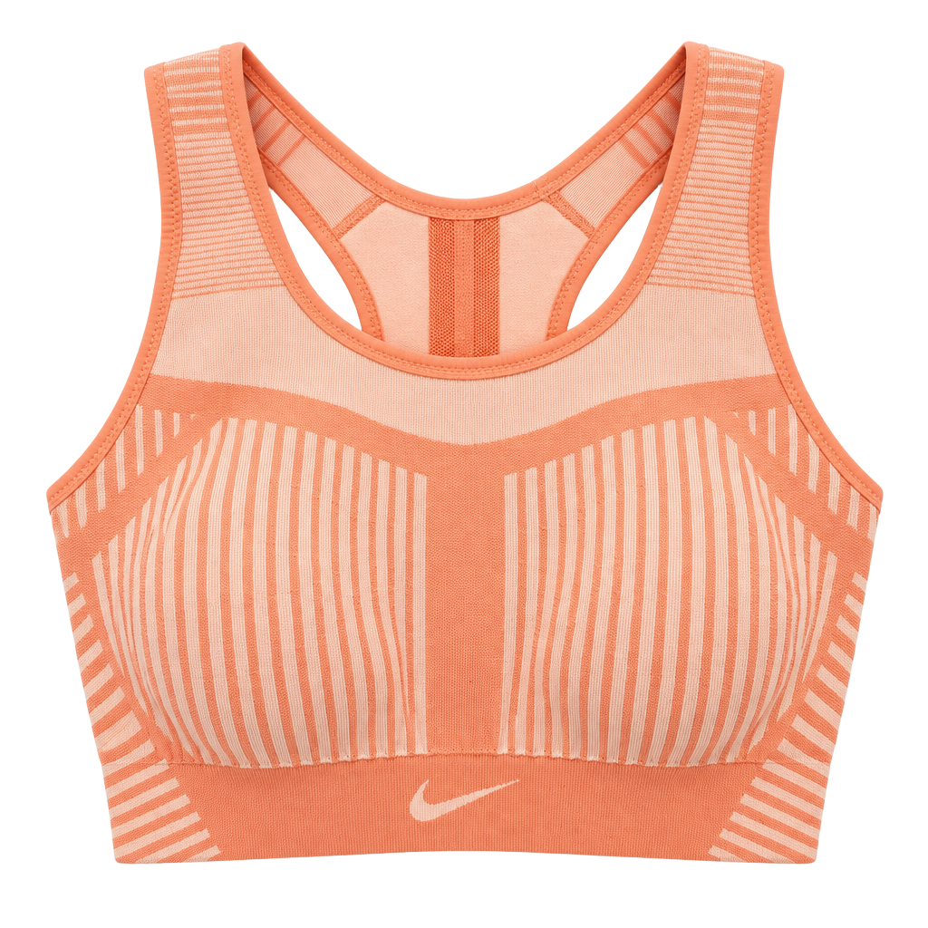 Nike FE/NOM Flyknit Sports Bra Size S Peach Orange High Support 1