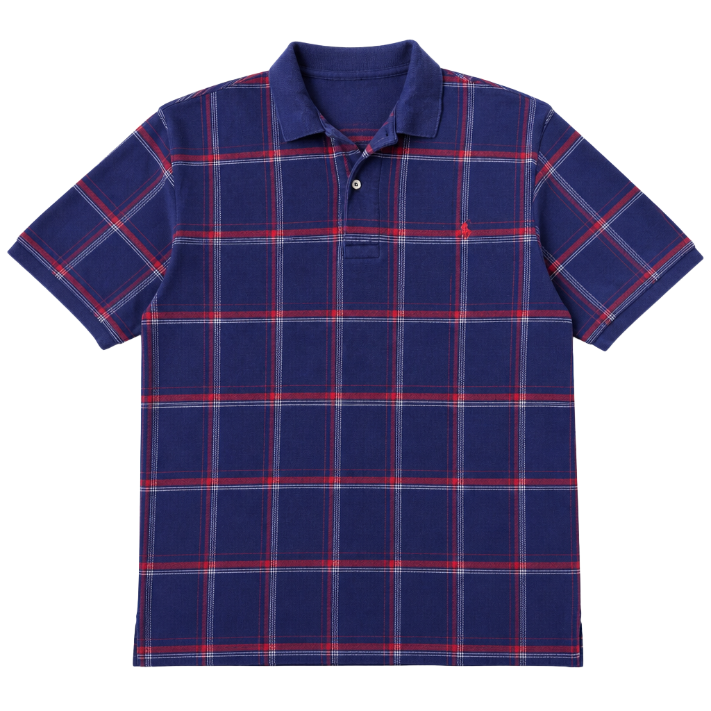 Vintage 90s Polo Ralph Lauren Made in USA Plaid Polo Shirt Size Large 1