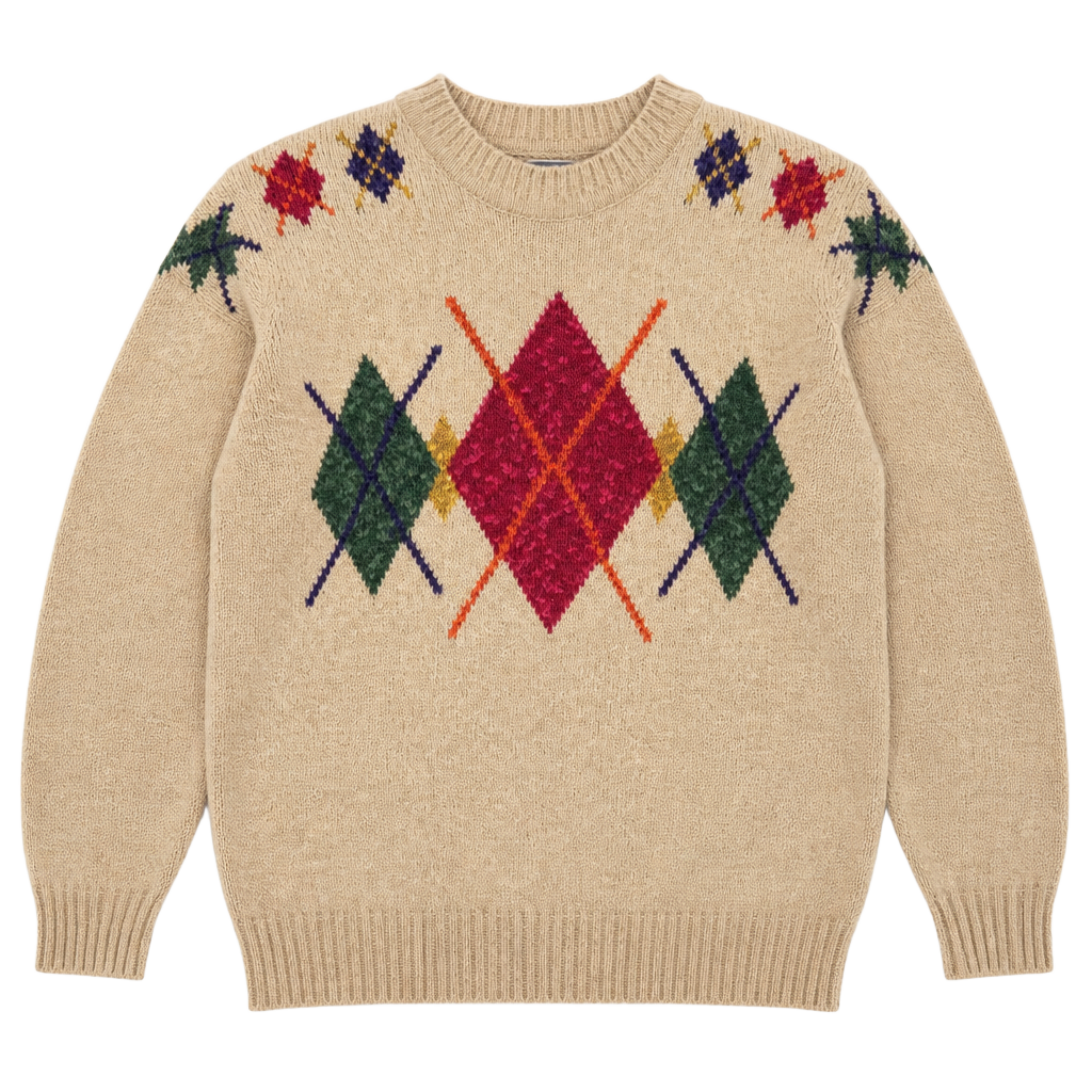 Vintage 90s Elisabeth Liz Claiborne Argyle Knit Pullover Sweater Petite 1P 1