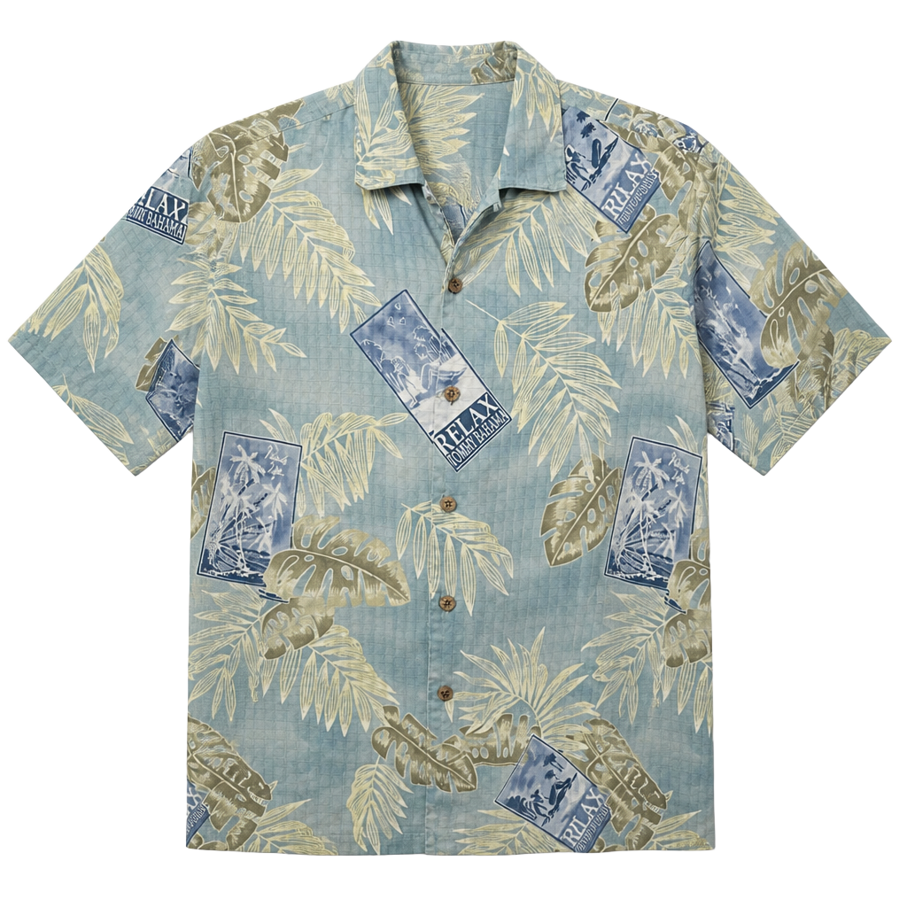 Tommy Bahama Relax 100% Silk Tropical Hawaiian Shirt Size M 1