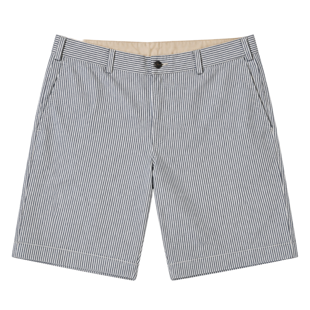 Bills Khakis Classic Fit Seersucker Shorts Blue White Striped Size 36 1