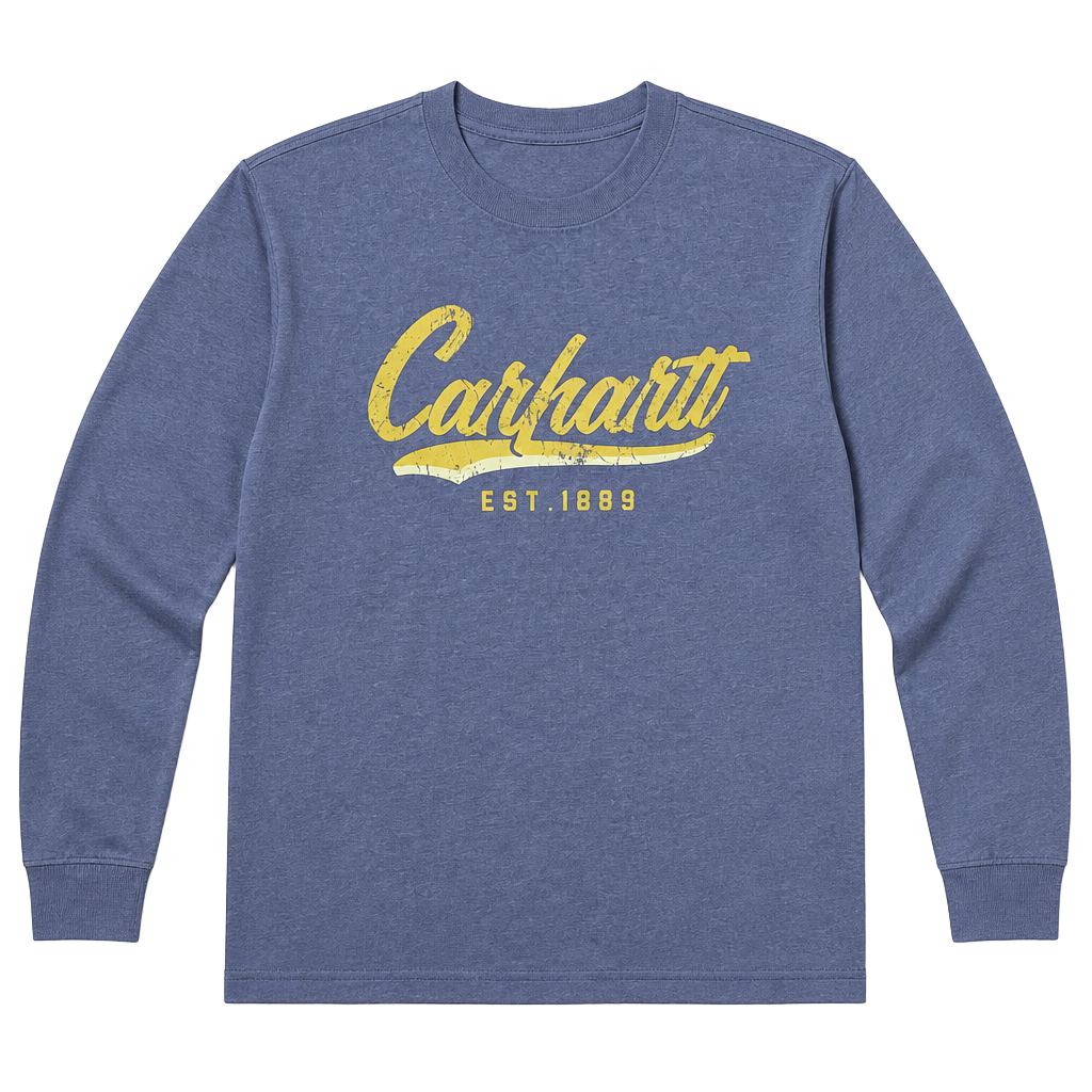 Carhartt Men's XXL Loose Fit Heavyweight Graphic Long Sleeve T-Shirt Blue 1