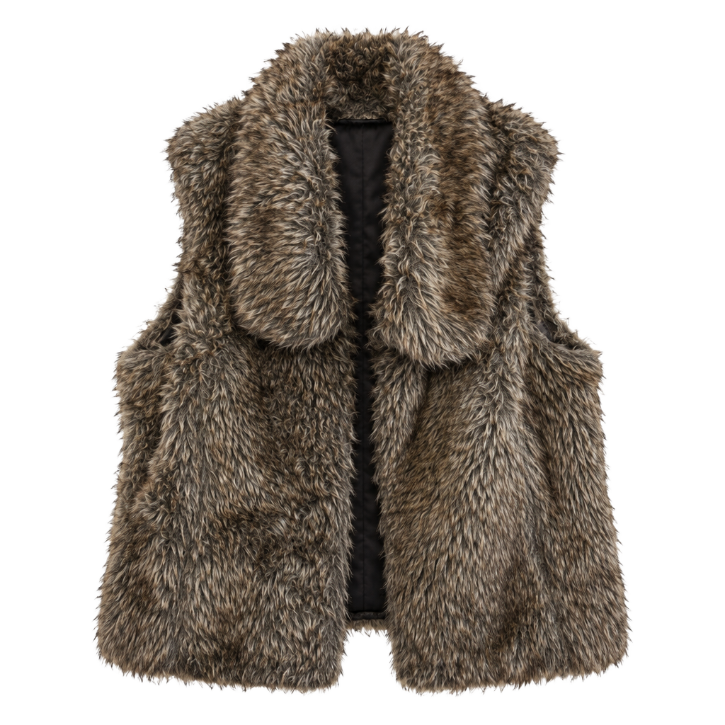 Jolt Faux Fur Vest Size L Brown 1