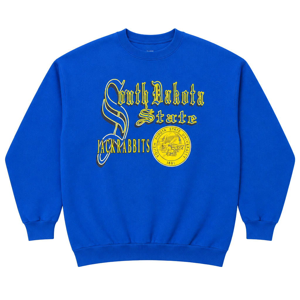 Vintage South Dakota State Jackrabbits Sweatshirt Tultex X-Large Blue Crewneck 1