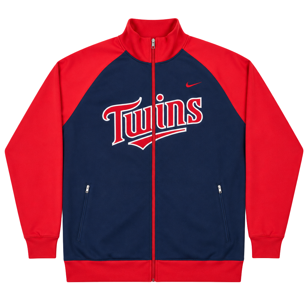 Nike Minnesota Twins MLB Full Zip Track Jacket Size XXL Red Blue 1