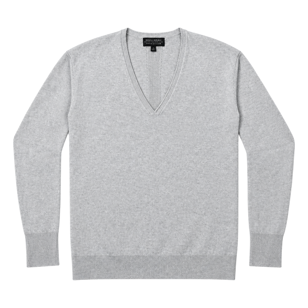 Banana Republic V-Neck Sweater Size S Gray Cashmere Yarn By Todd & Duncan 1