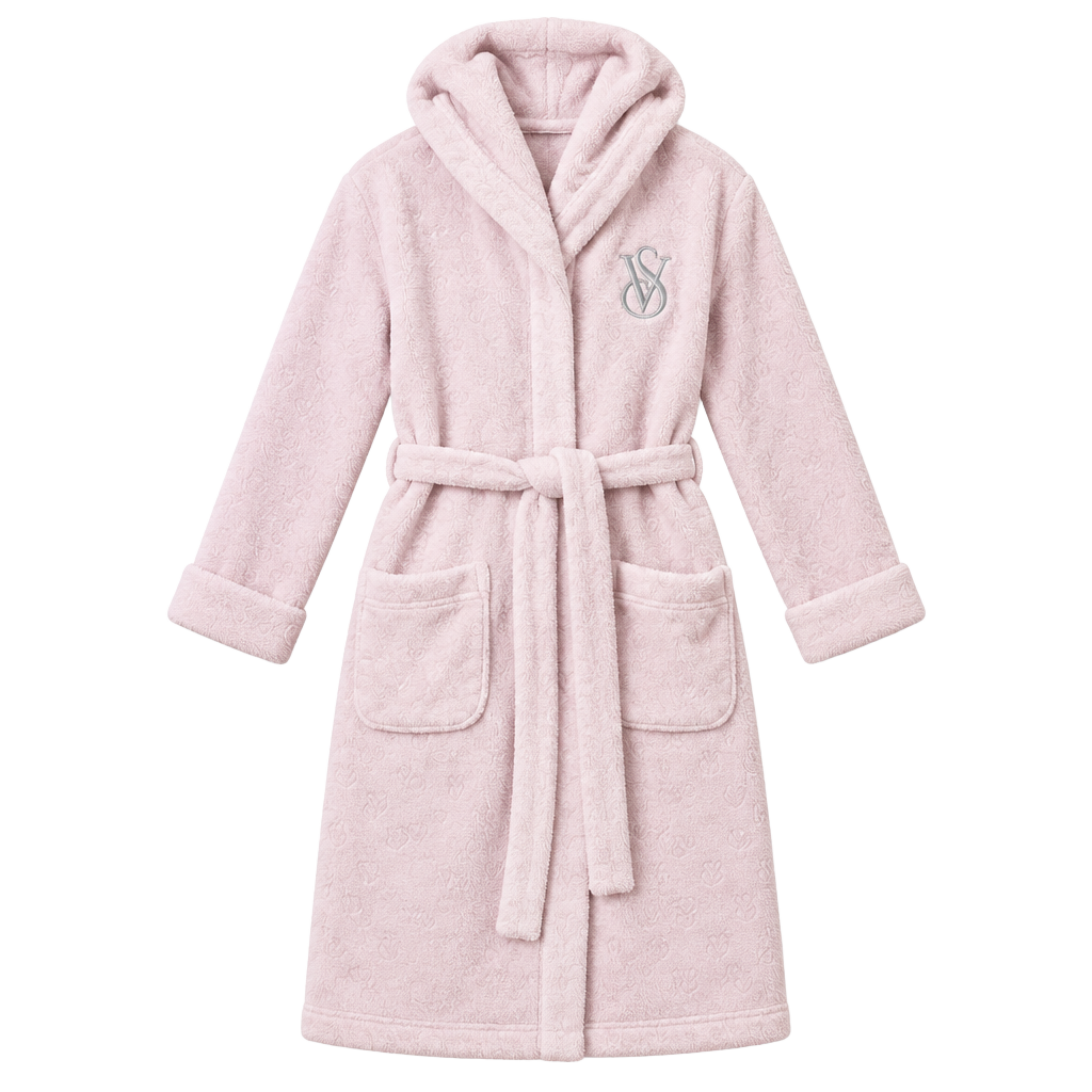 Victoria's Secret Plush Hooded Robe Pink 1