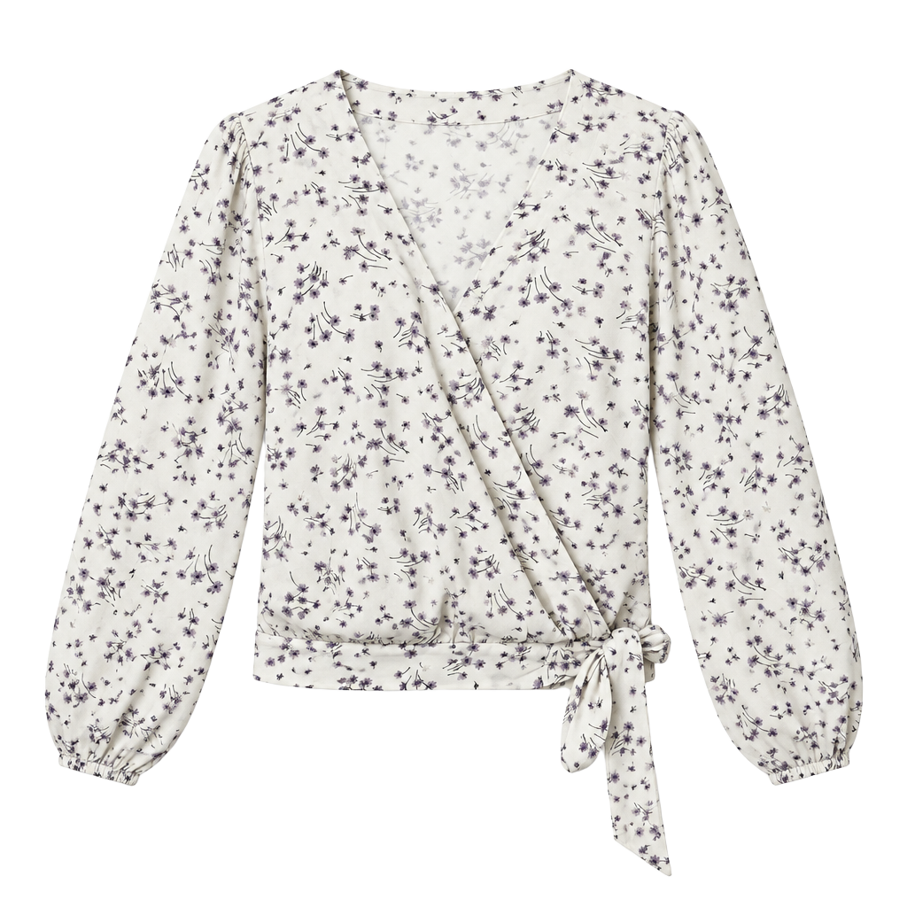 American Eagle Floral Faux Wrap Top Small 1