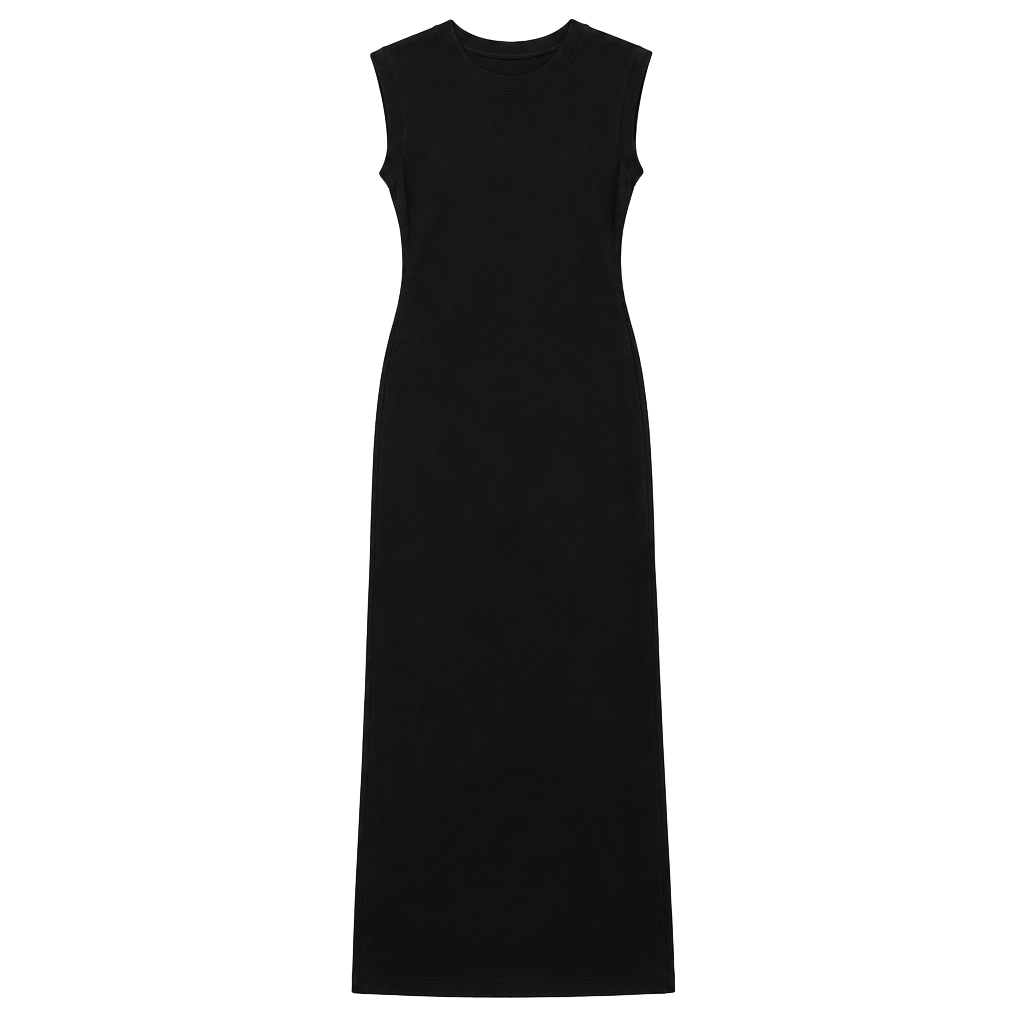 Scoop Maxi Dress Size S (4-6) Black Sleeveless Draped Neck 1